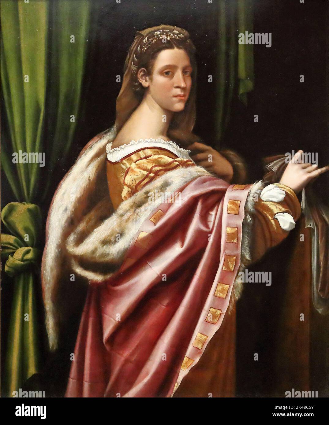 Portrait of a Lady by Italian High Renaissance painter Sebastiano del Piombo at the National Gallery, London, UK Stock Photo