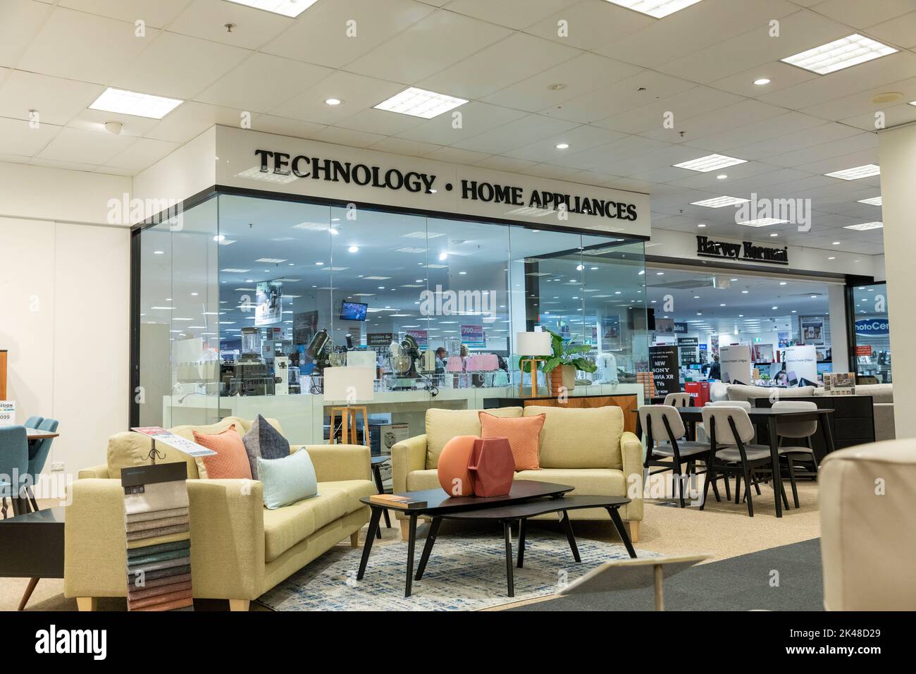 Harvey Norman Domanye store selling furniture, home appliances and electrical technology items,Sydney,NSW,Australia Stock Photo