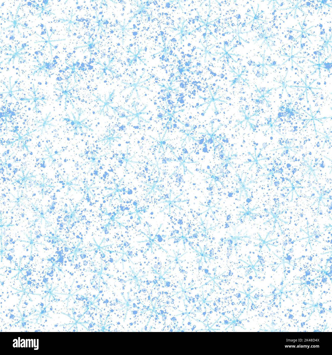Hand Drawn Snowflakes Christmas Seamless Pattern. Subtle Flying Snow ...
