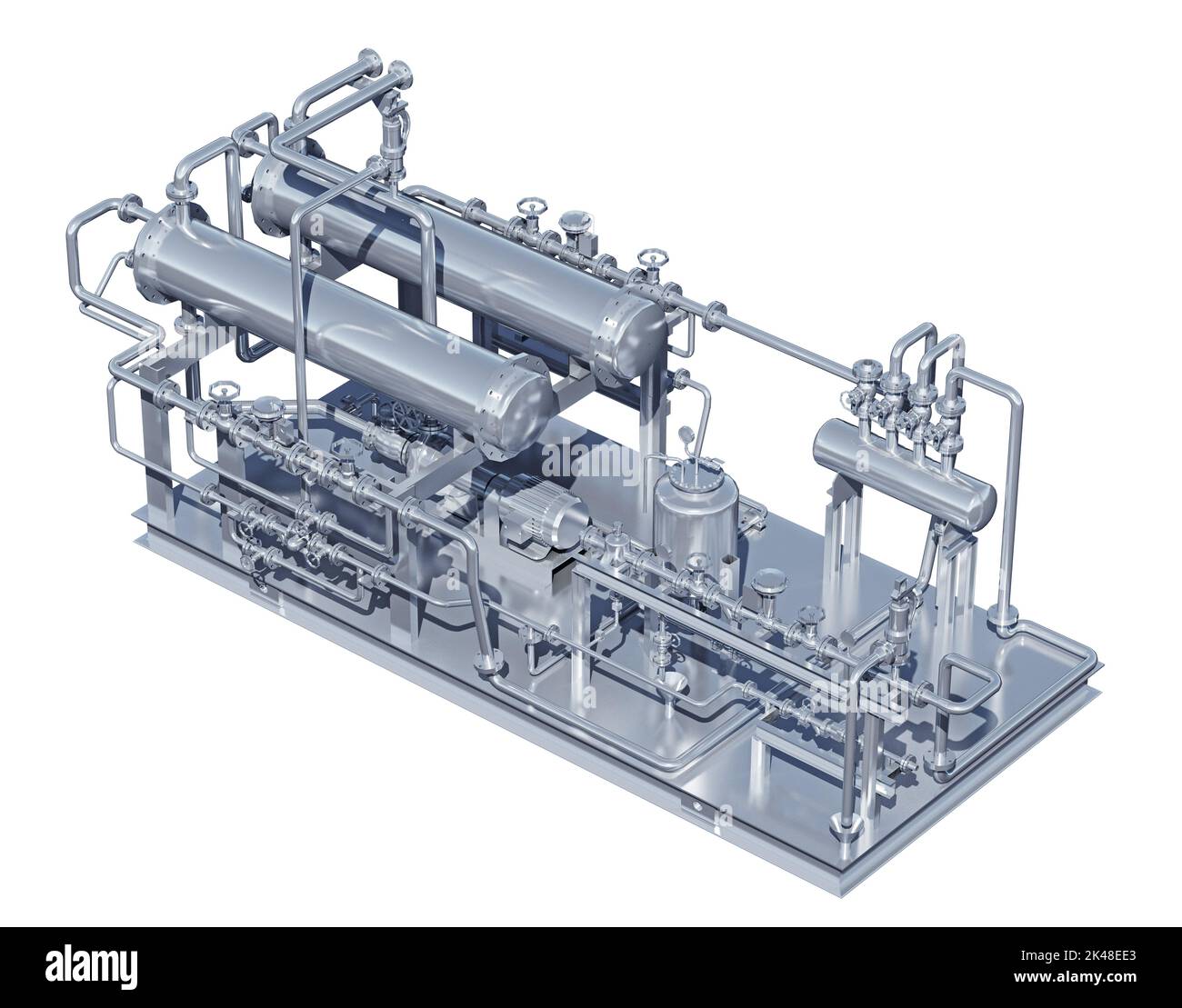 Water Heater station industry isolated on white. 3d rendering Stock