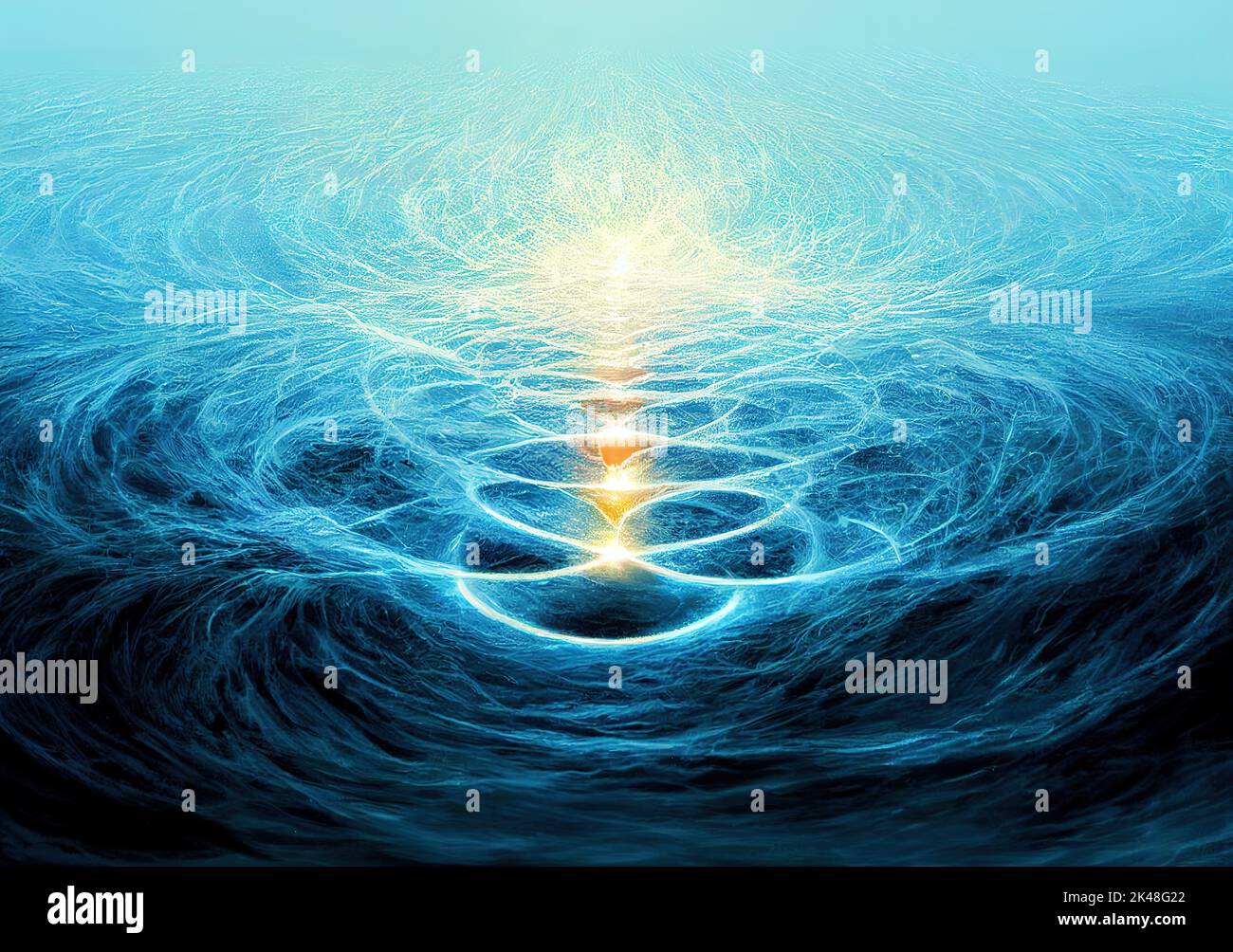 Colorful abstract background with blue waves pattern. 3D style ...