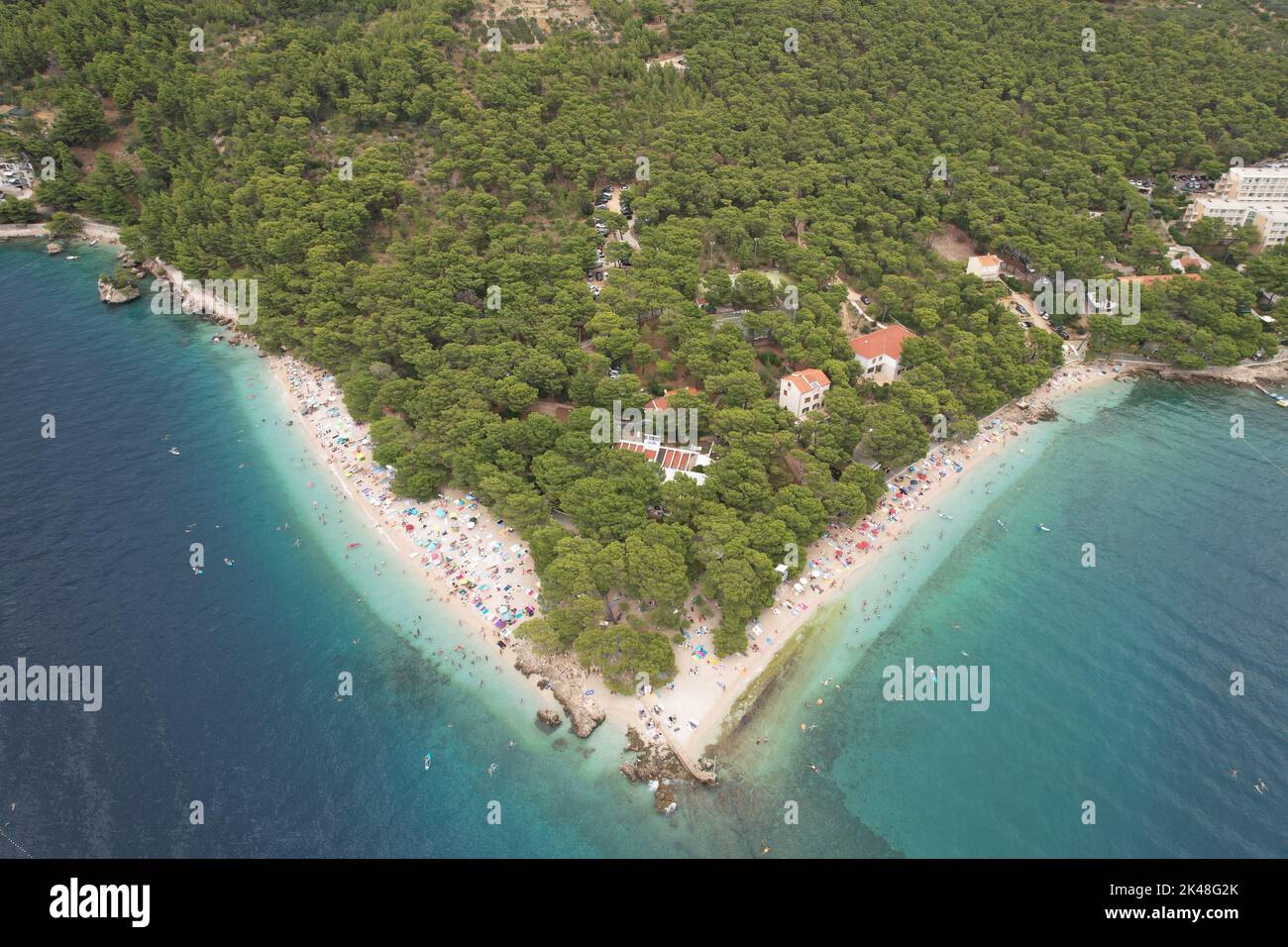 Punta Rata, Brela, Croatia. As seen from Drone Stock Photo - Alamy