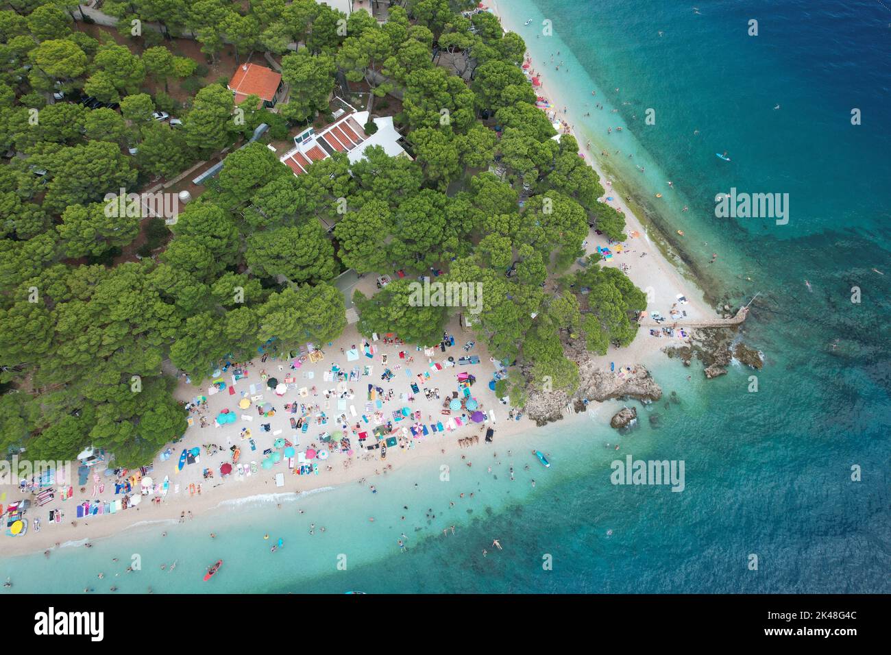 Punta Rata, Brela, Croatia. As seen from Drone Stock Photo - Alamy