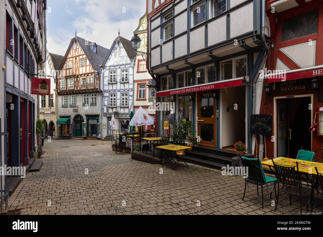 Half-timbered houses in the center of Limburg an der lahn in Germany. Stock Photo
