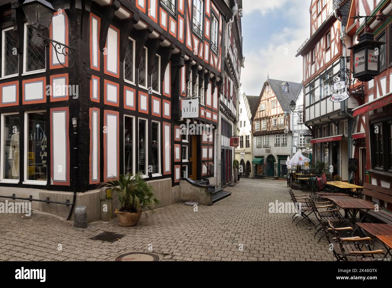 Half-timbered houses in the center of Limburg an der lahn in Germany. Stock Photo