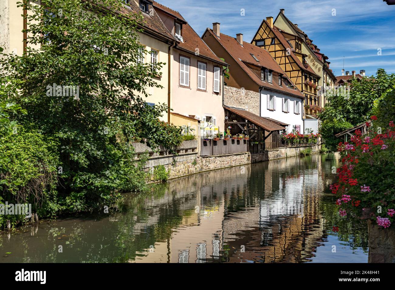 Klein Venedig in Colmar, Elsass, Frankreich  |  Little Venice in Colmar, Alsace, France Stock Photo