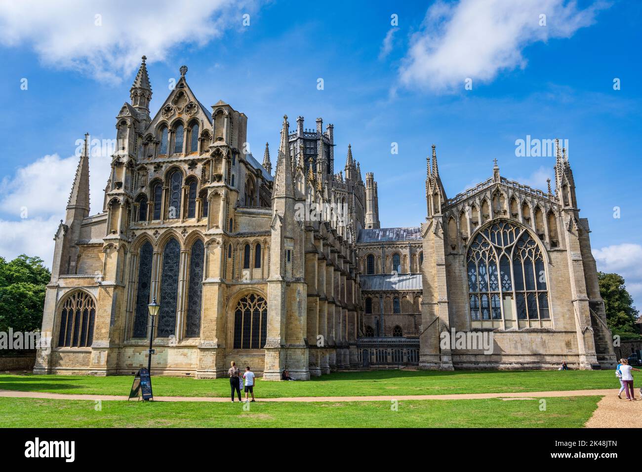 East elevation of Ely Cathedral, with the Lady Chapel on the right, Ely, Cambridgeshire, England, UK Stock Photo