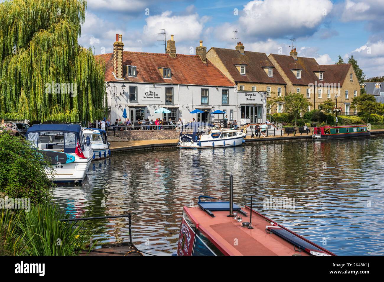 The Cutter Inn bar and restaurant on River Great Ouse in Ely, Cambridgeshire, England, UK Stock Photo