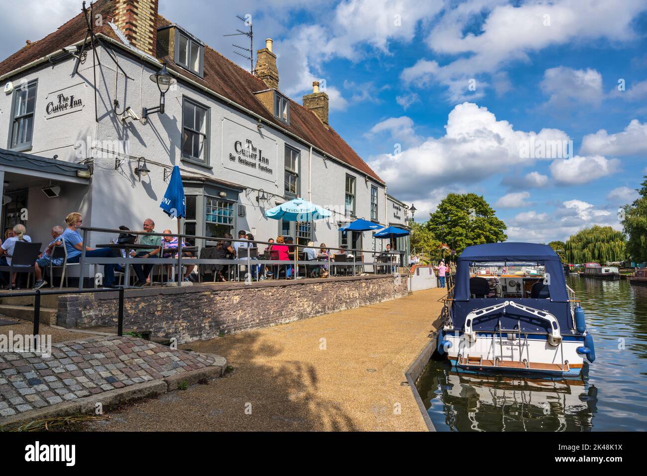 The Cutter Inn bar and restaurant on River Great Ouse in Ely, Cambridgeshire, England, UK Stock Photo