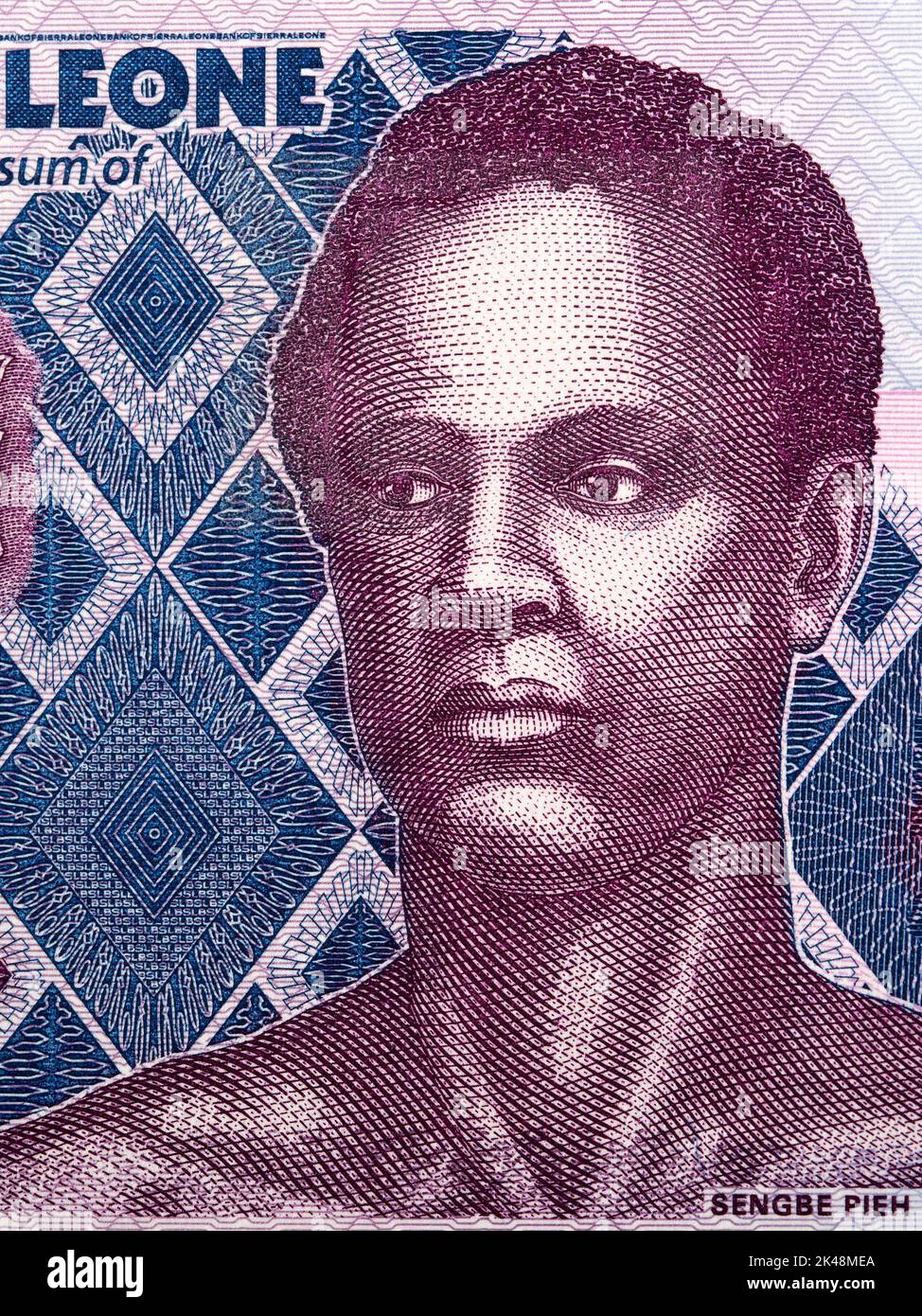 Sengbe Pieh a portrait from Sierra Leonean money - Leone Stock Photo