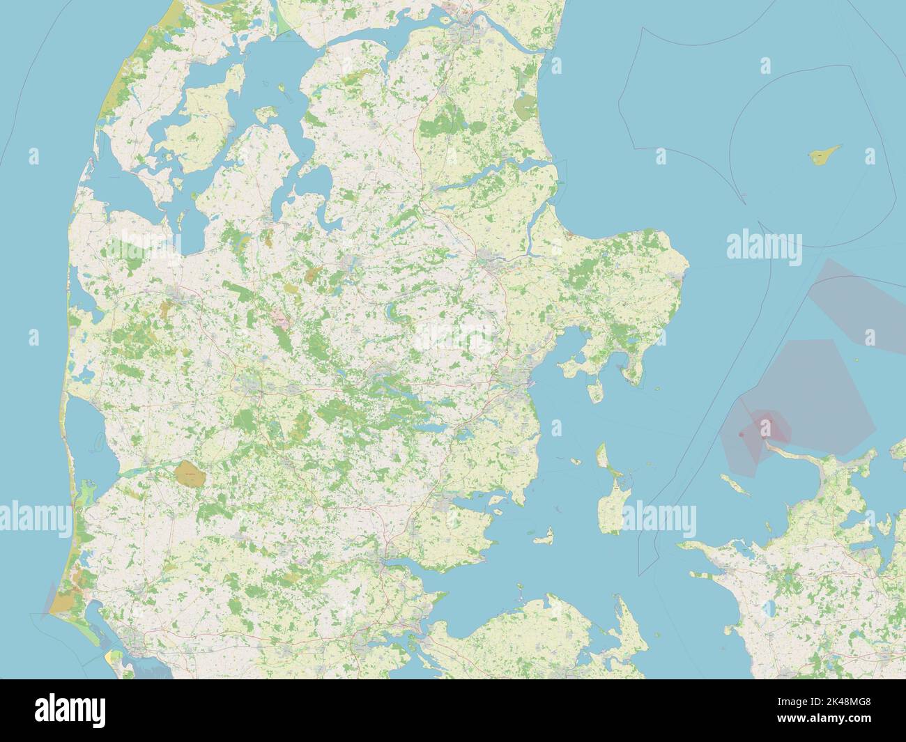 Midtjylland, region of Denmark. Open Street Map Stock Photo Alamy