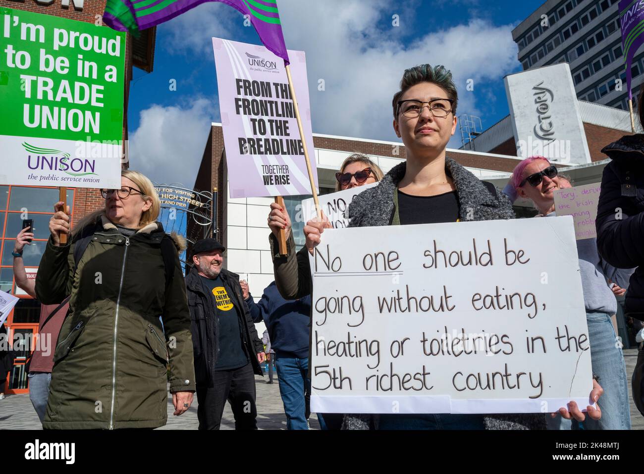 Southend on Sea, Essex, UK. 1st Oct, 2022. Protests are taking place