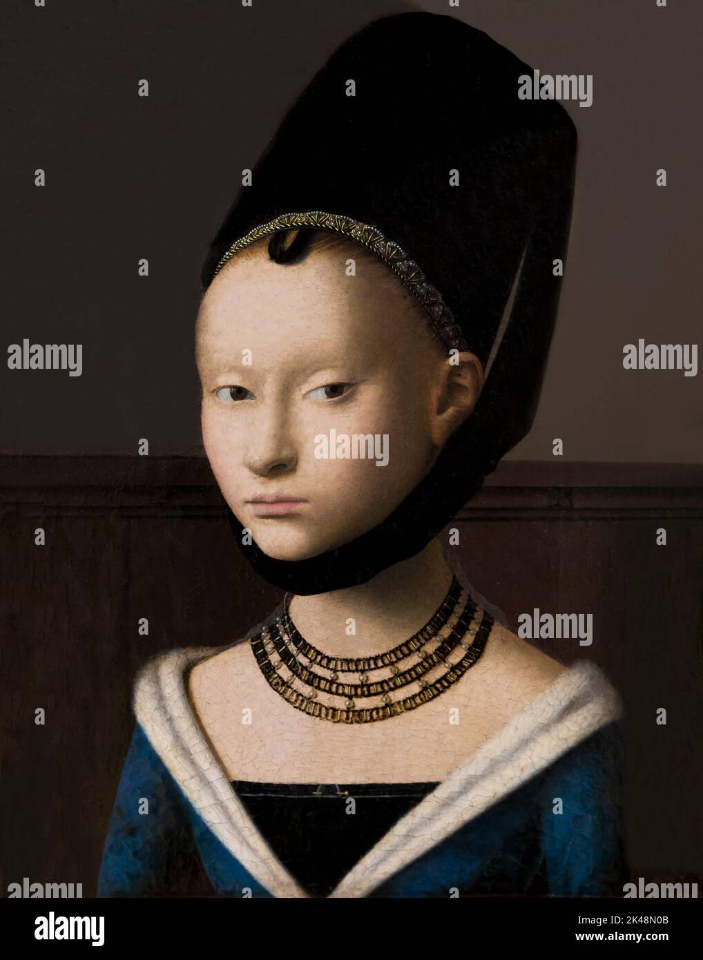 Portrait of a Young Lady, Petrus Christus, circa 1470, Gemaldegalerie, Berlin, Germany, Europe Stock Photo