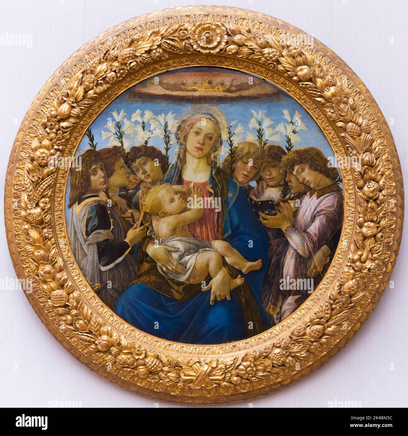 Mary and the Child with Singing Angels, Sandro Botticelli,  circa 1477, Gemaldegalerie, Berlin, Germany, Europe Stock Photo