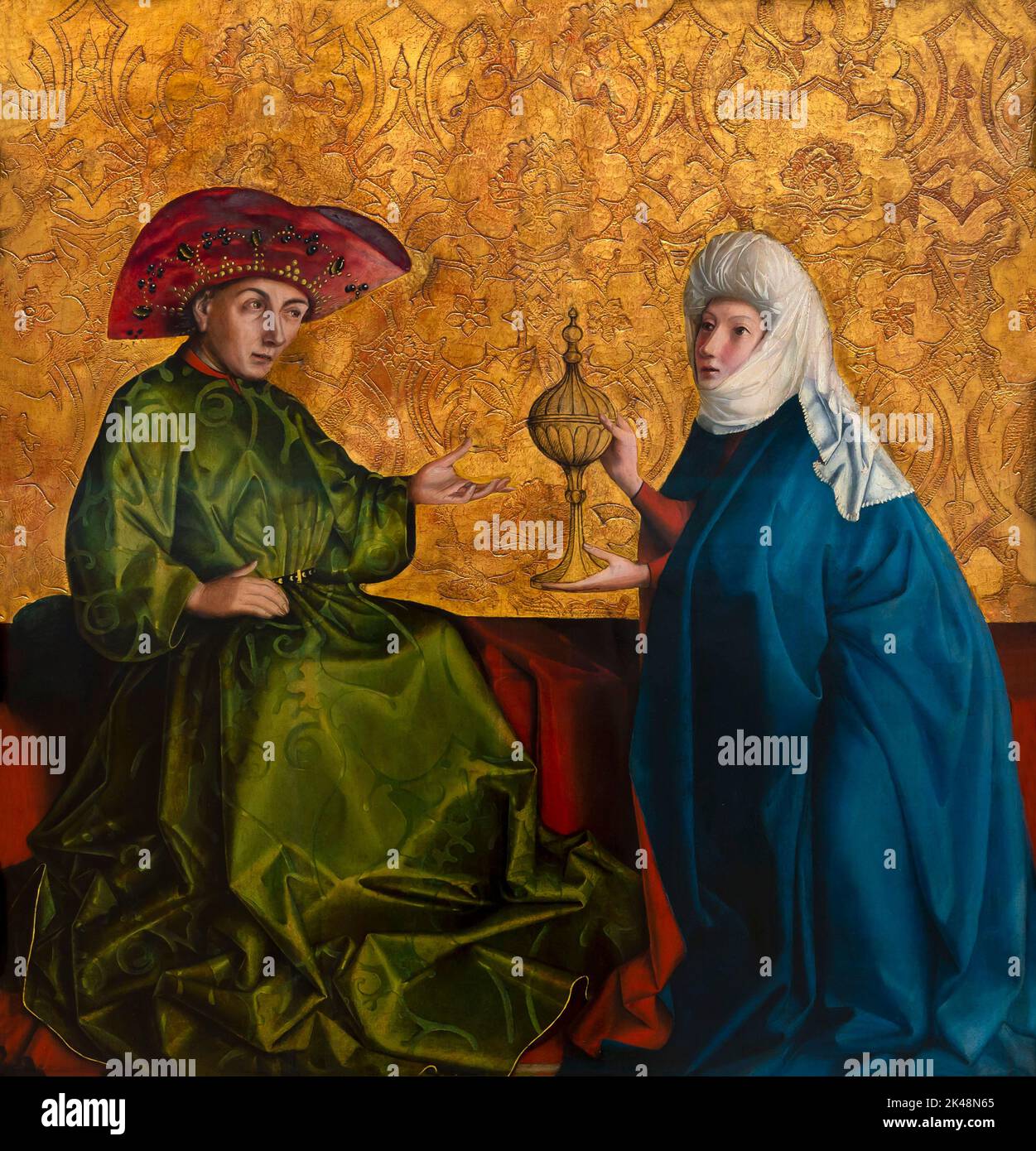 King Solomon and the Queen of Sheba, Konrad Witz, circa 1435-1437, Gemaldegalerie, Berlin, Germany, Europe Stock Photo