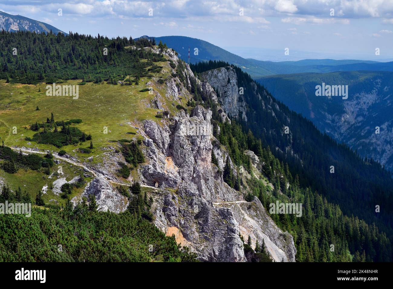 Austria Rax Mountain In Lower Austria Footpath Through Rock Window Austria Rax Mountain In Lower Austria Footpath Through Rock Window