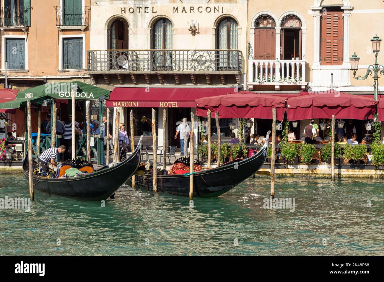 VENICE, ITALY - OCTOBER 12 : View of the Hotel Marconil in Venice on October 12, 2014. Unidentified people. Stock Photo