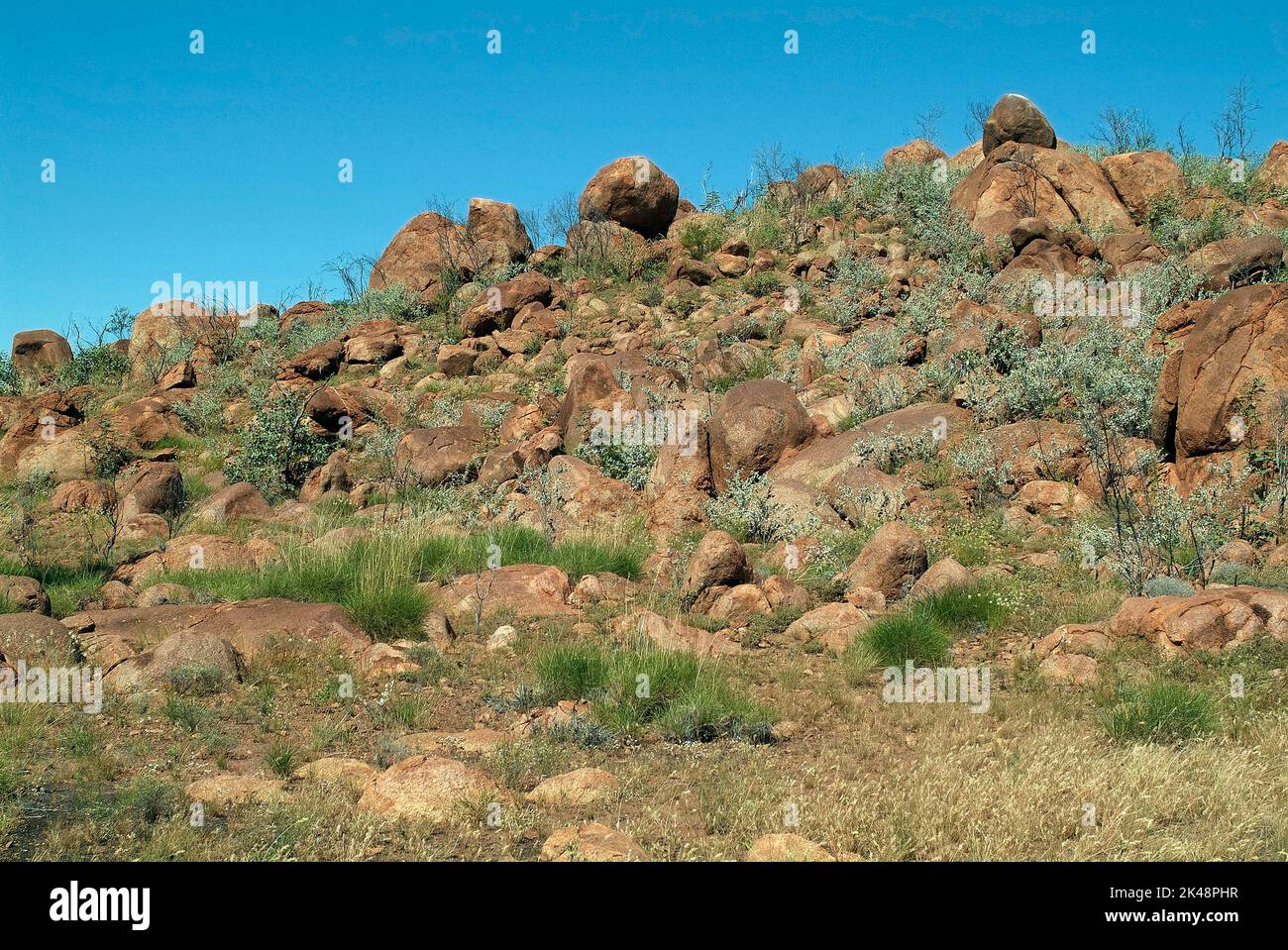 Australia, The Pebbles aka Kunjarra , mysterious granite boulders near Tennant Creek, Northern Territory Stock Photo
