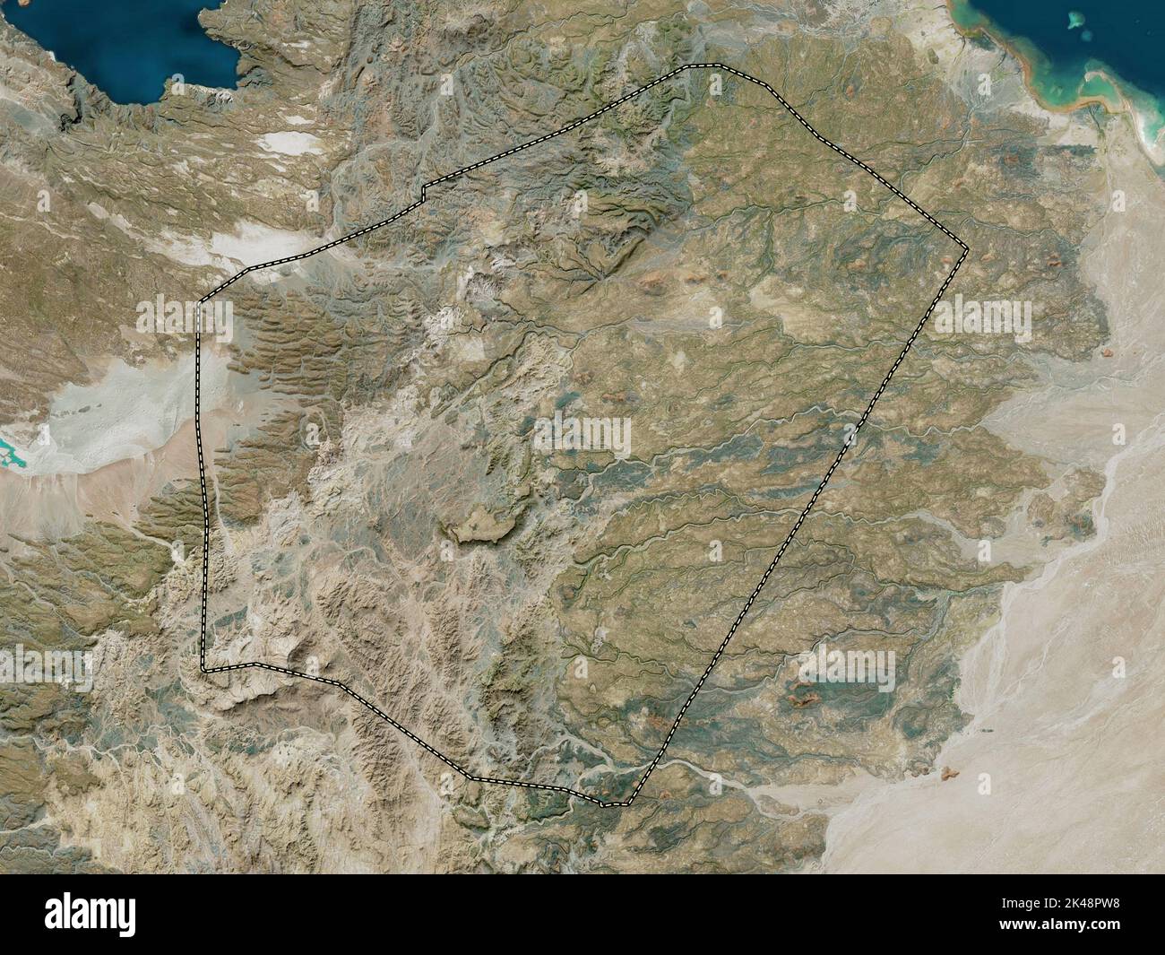 Ali Sabieh, region of Djibouti. High resolution satellite map Stock