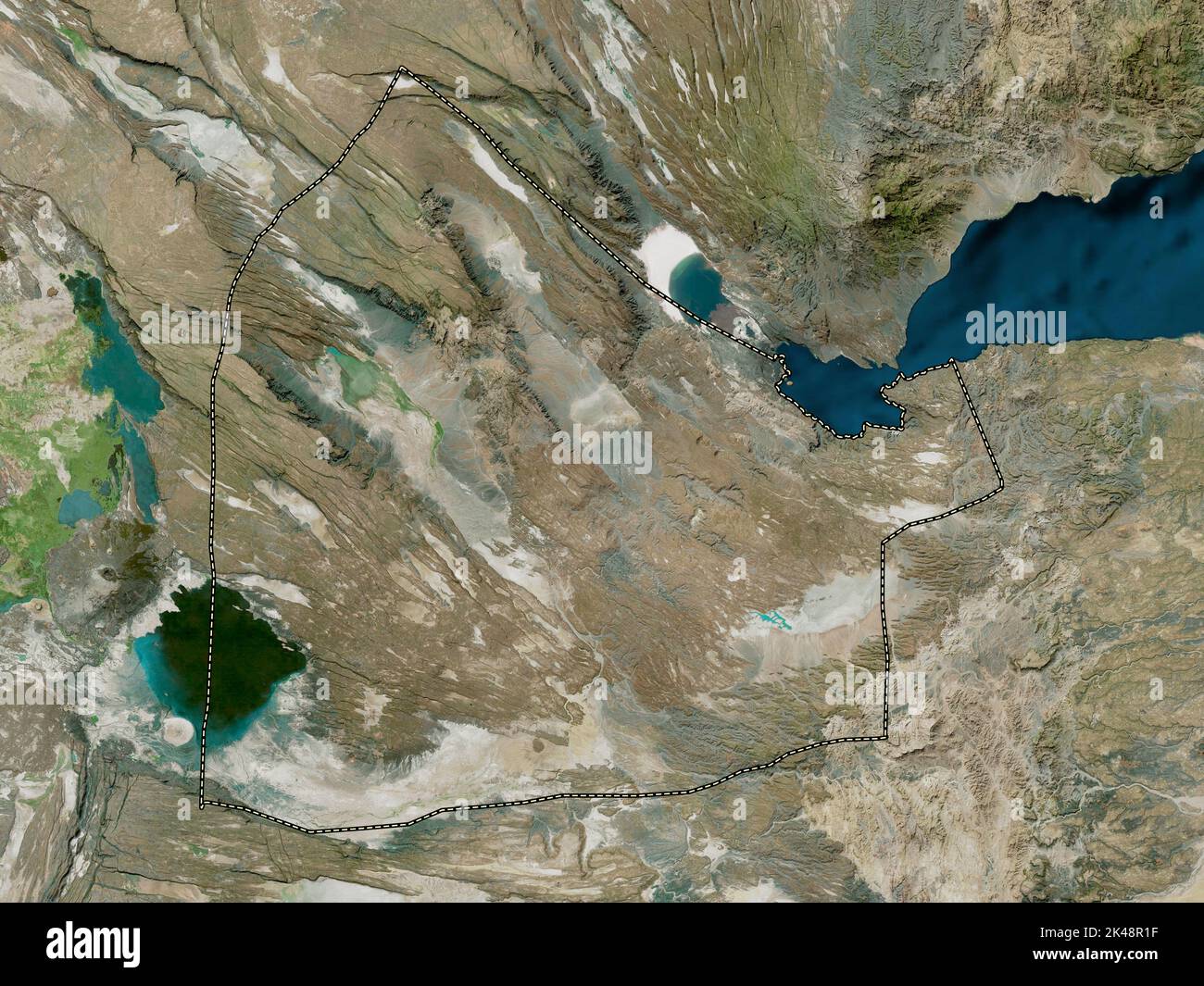 Dikhil, region of Djibouti. High resolution satellite map Stock Photo