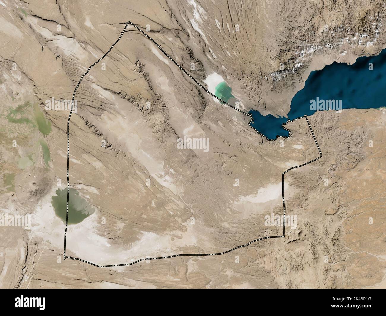 Dikhil, region of Djibouti. Low resolution satellite map Stock Photo