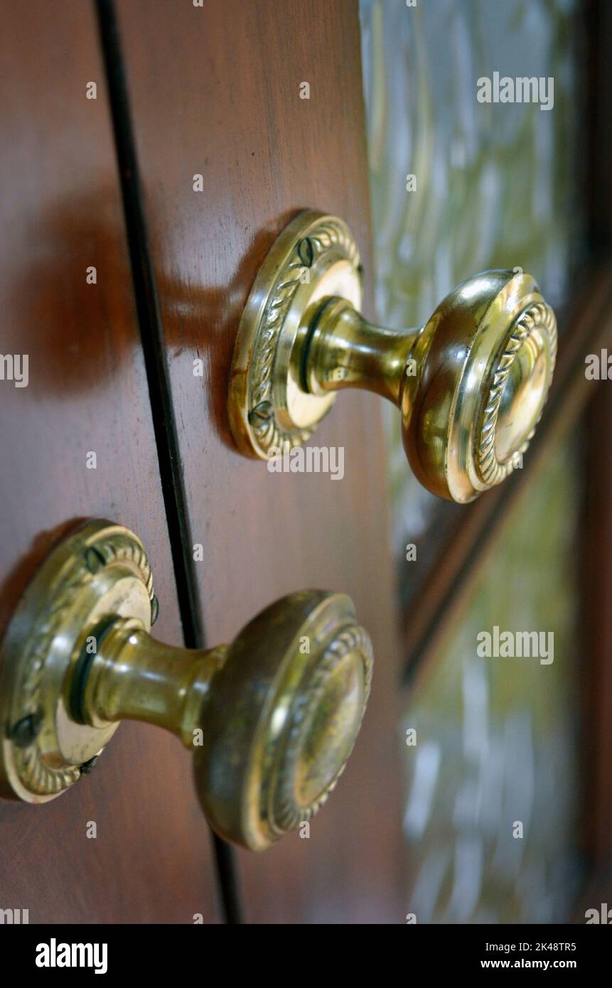 brass internal door knobs Stock Photo