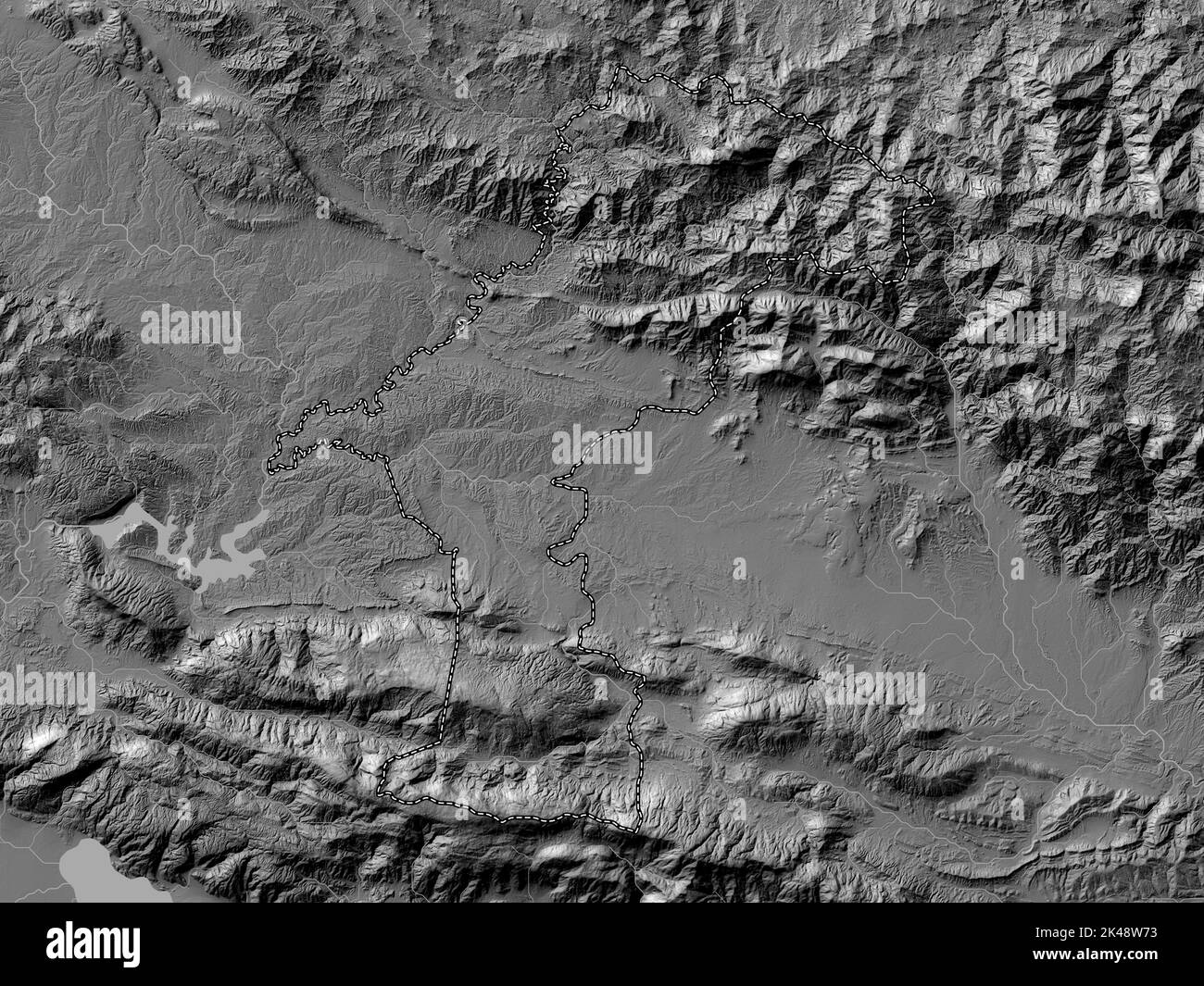 Elias Pina, province of Dominican Republic. Bilevel elevation map with ...