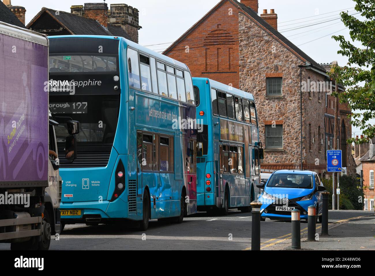 two arriva buses in mountsorrel leicestershire Stock Photo Alamy