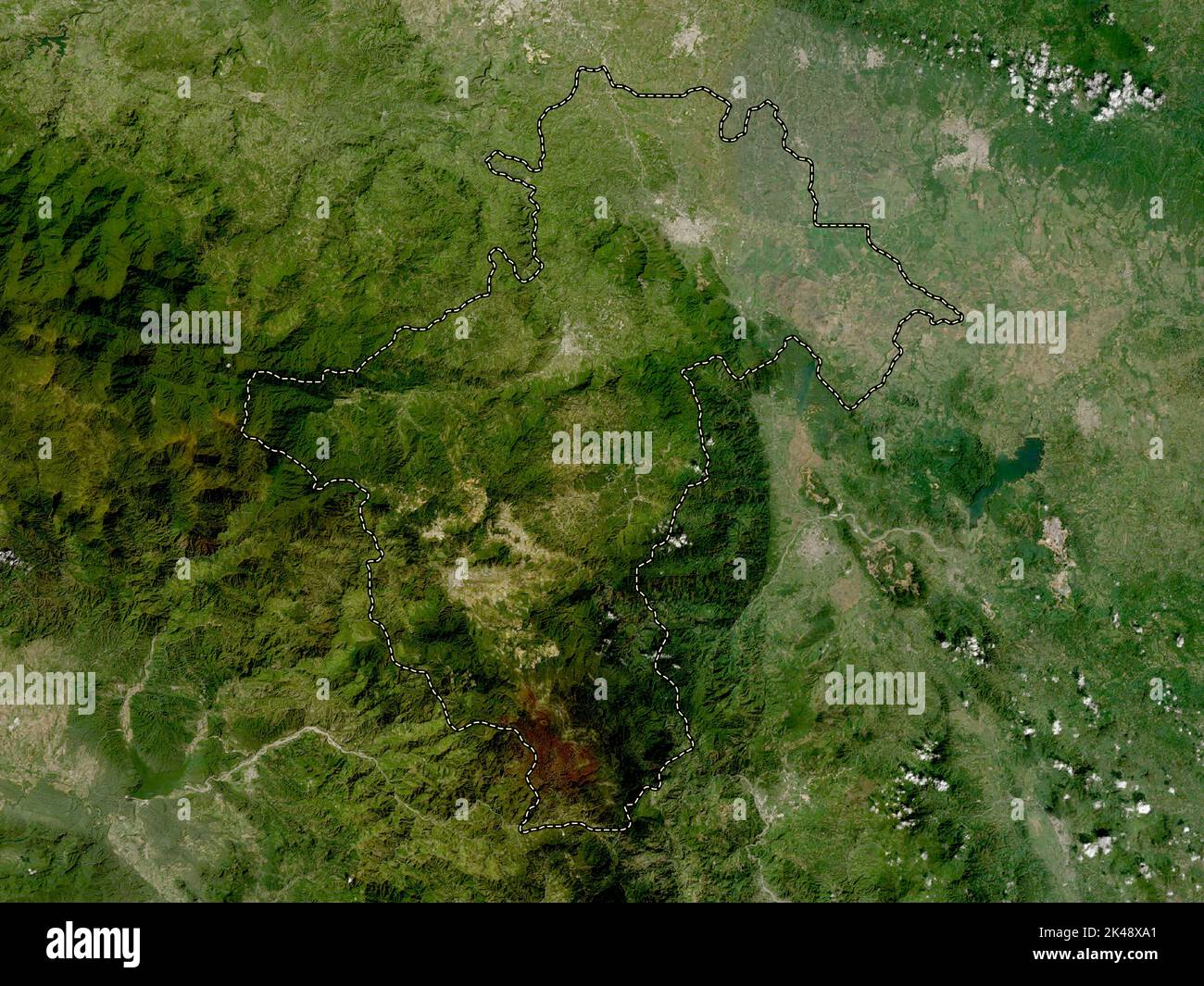 La Vega, province of Dominican Republic. Low resolution satellite map