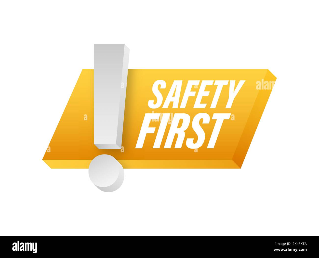Safety First shield sign. Health and safety. Vector stock illustration