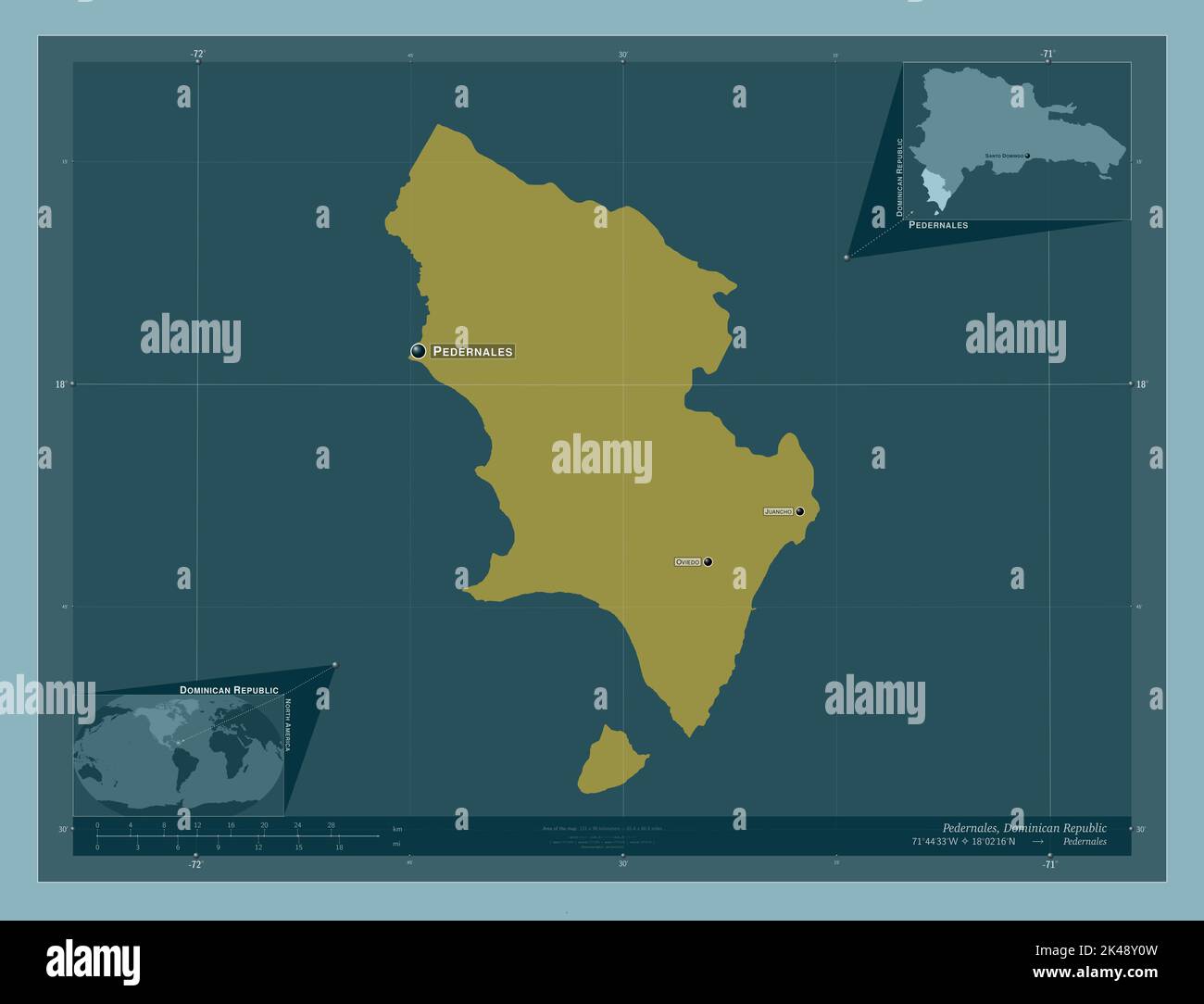 Pedernales, province of Dominican Republic. Solid color shape