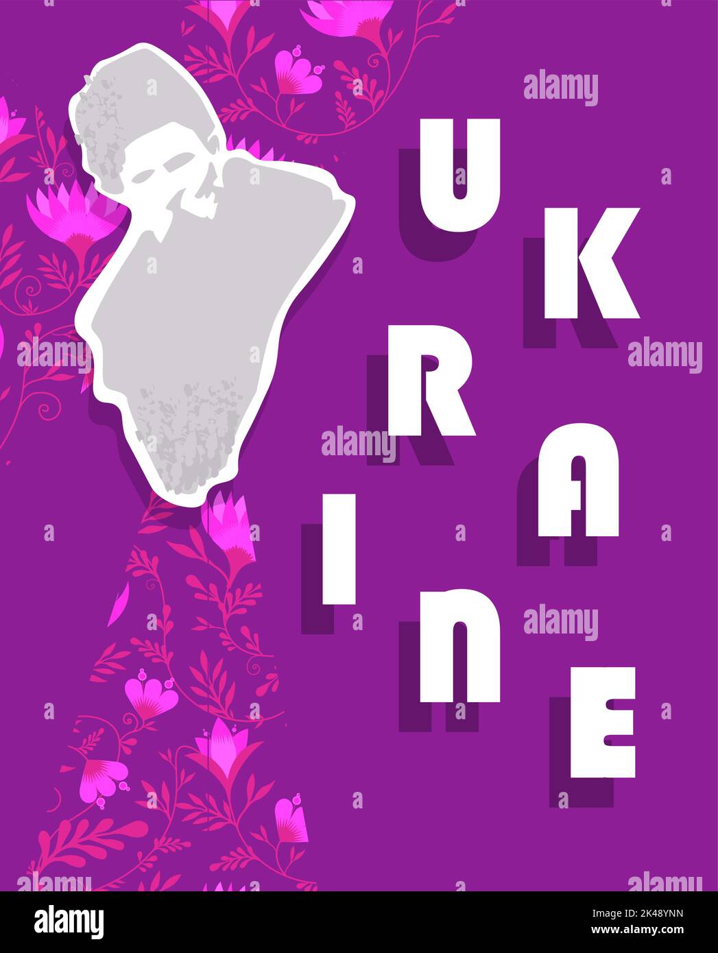 Banner of Ukraine for the national day with the writer. Art posters for
