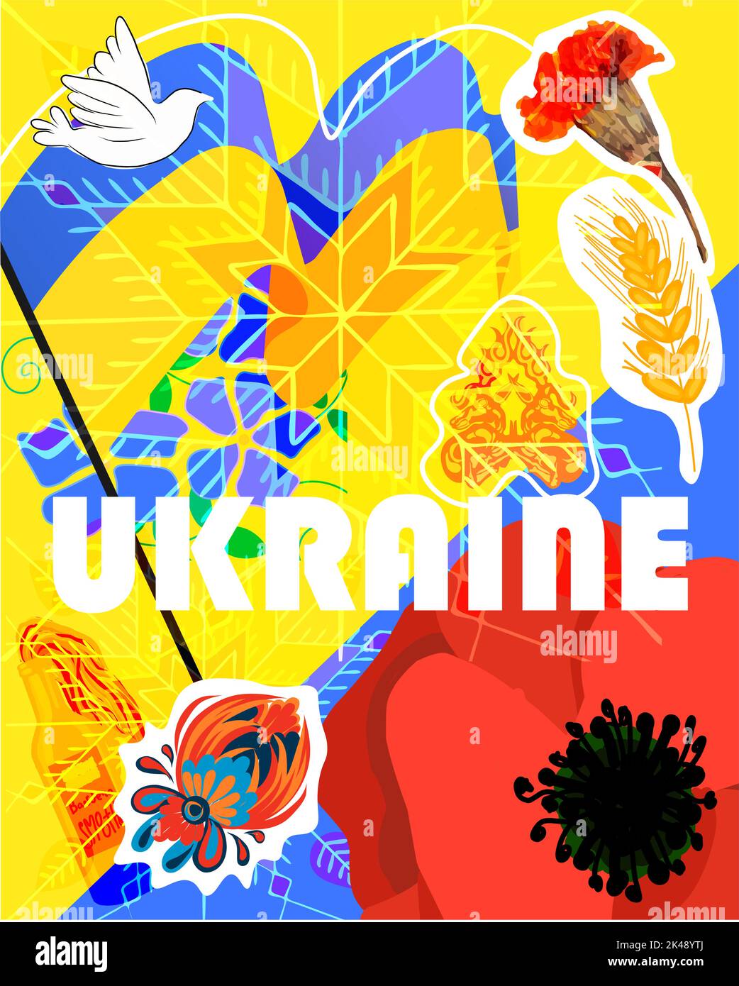 Ukraine banner for national day with cultural design. Art posters for