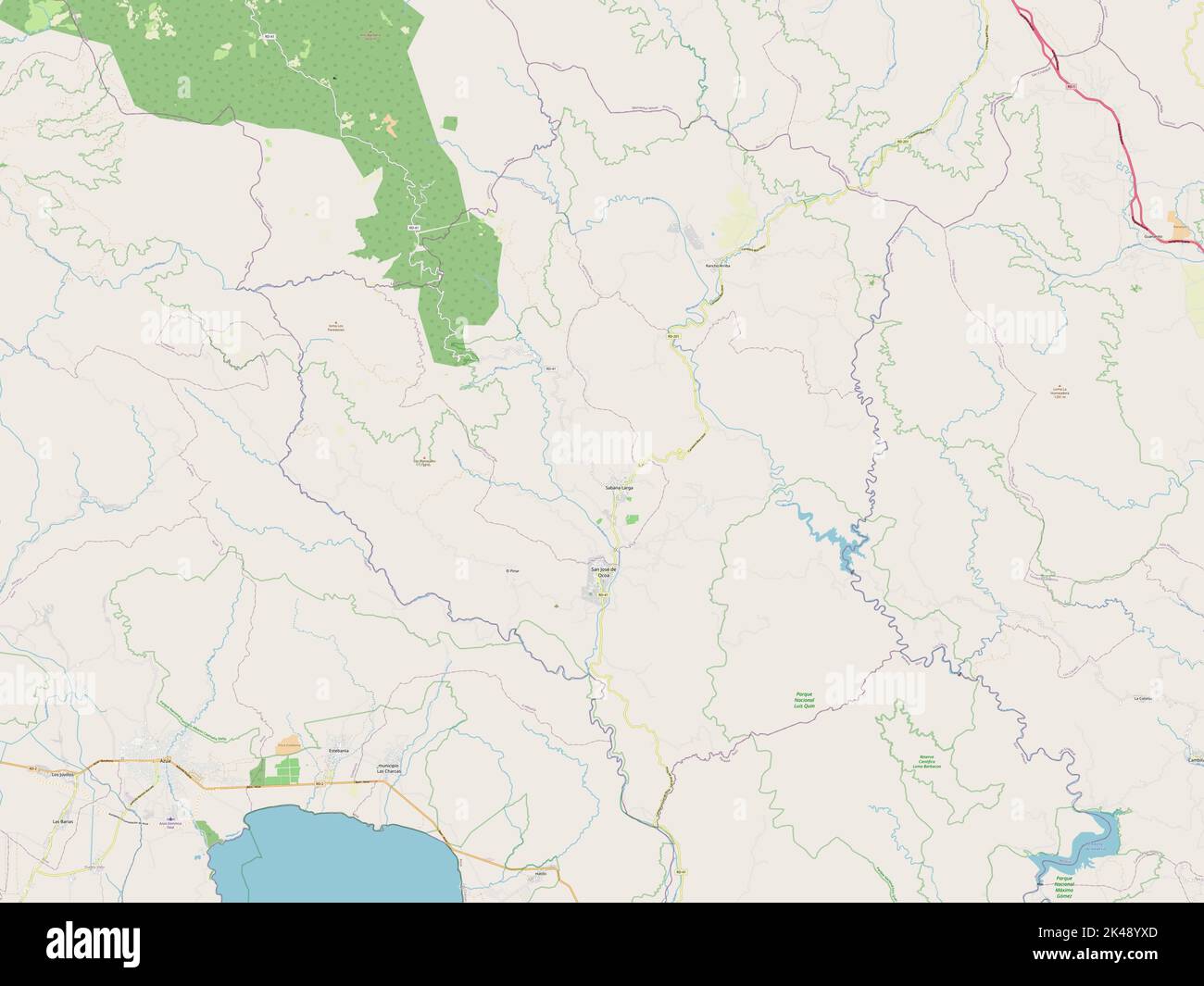 San Jose de Ocoa, province of Dominican Republic. Open Street Map Stock