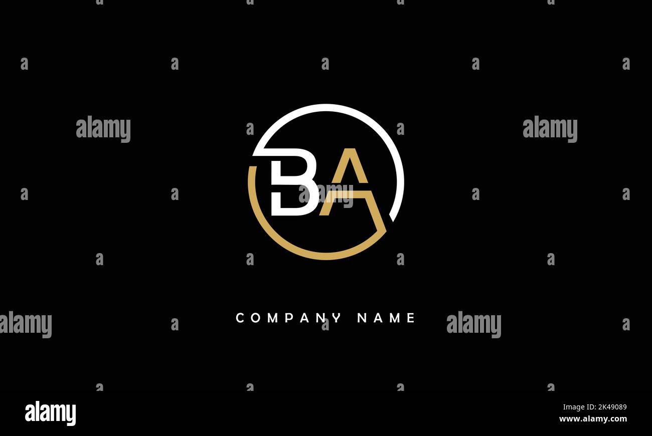 BA, AB Abstract Letters Logo Monogram Stock Vector Image & Art - Alamy