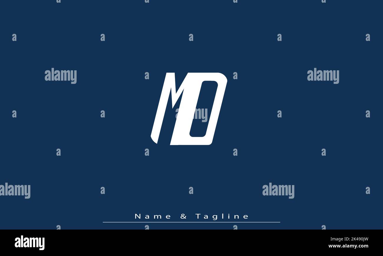 Alphabet letters Initials Monogram logo MO , OM Stock Vector