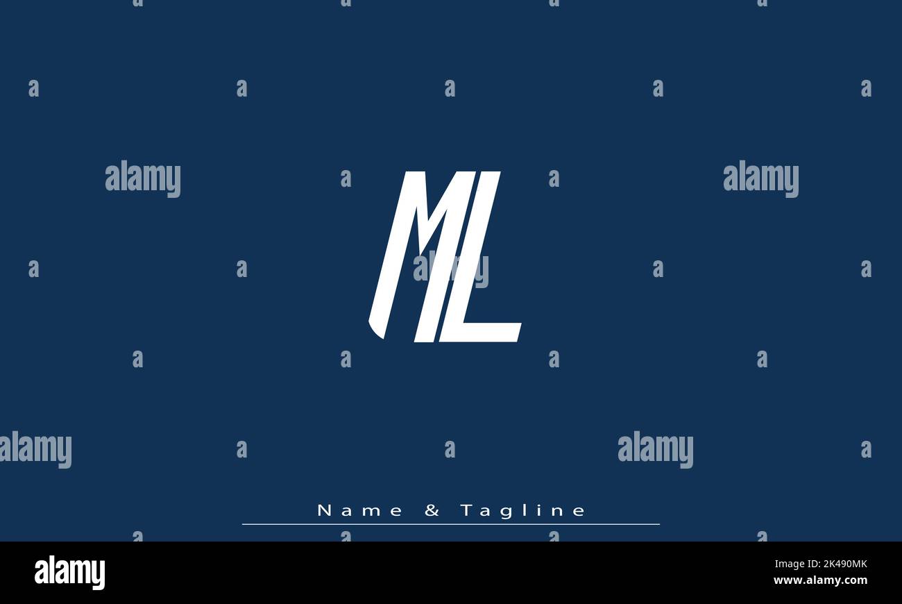 Alphabet letters Initials Monogram logo ML , LM Stock Vector