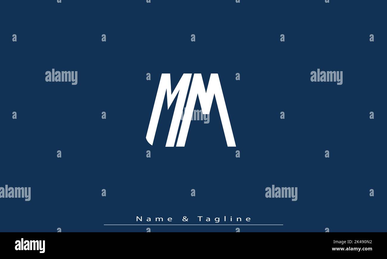 Alphabet letters Initials Monogram logo MM Stock Vector