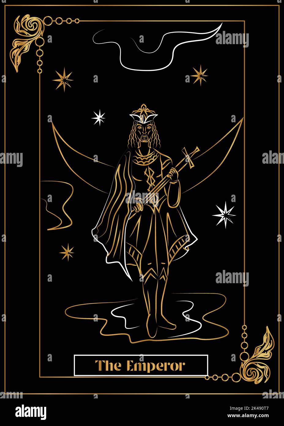 the illustration - card for tarot - The Emperor. Stock Vector