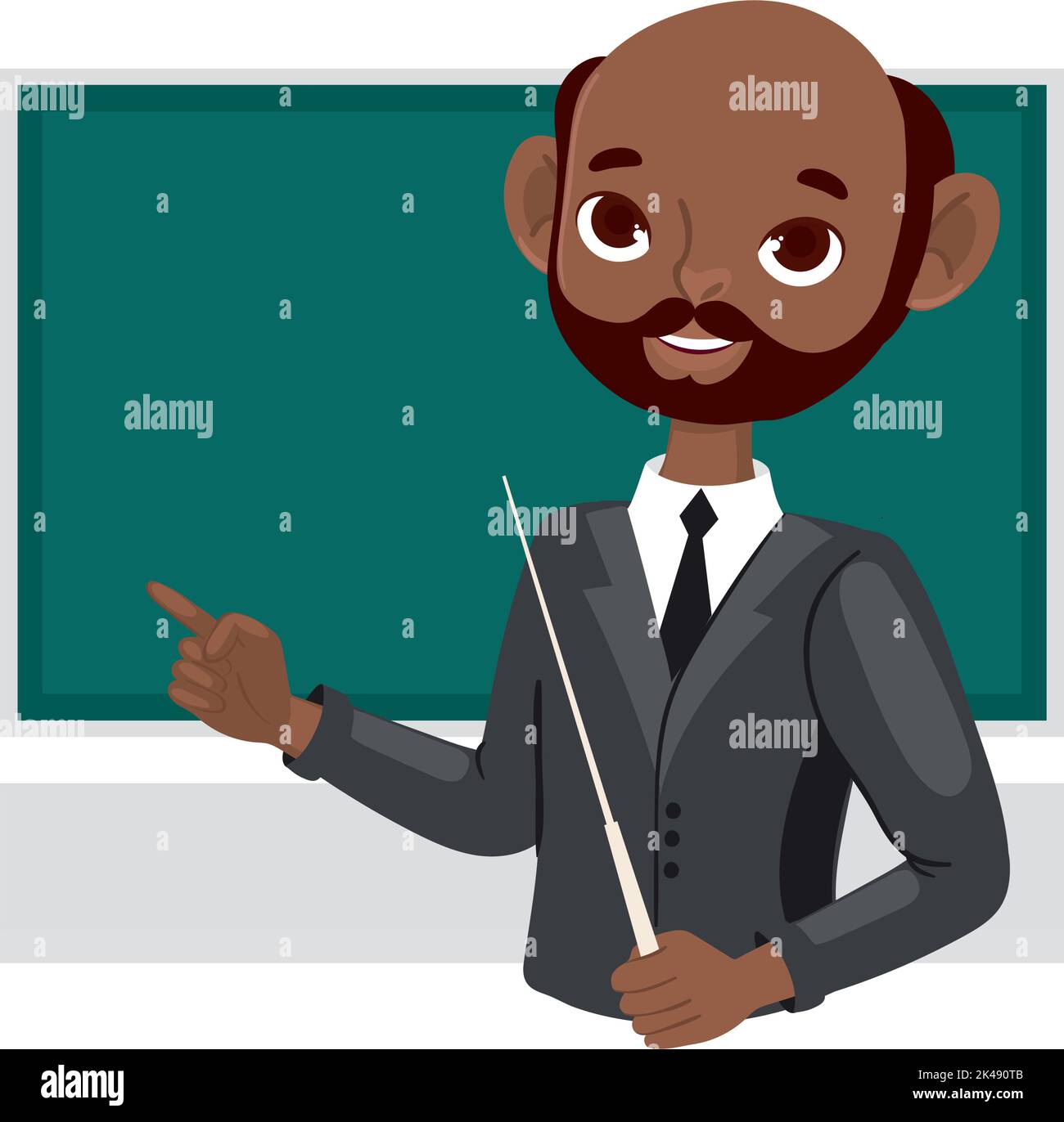 bald teacher and chalkboard Stock Vector Image & Art - Alamy