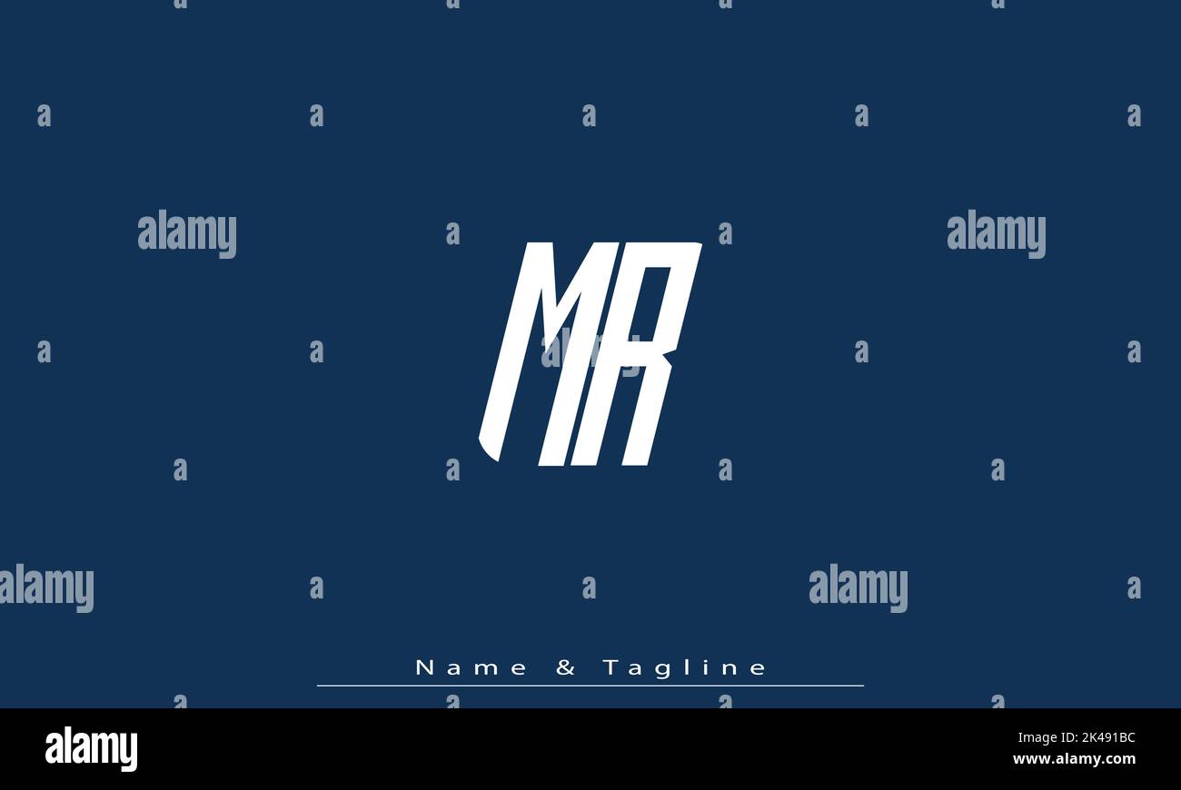 Alphabet letters Initials Monogram logo MR , RM Stock Vector