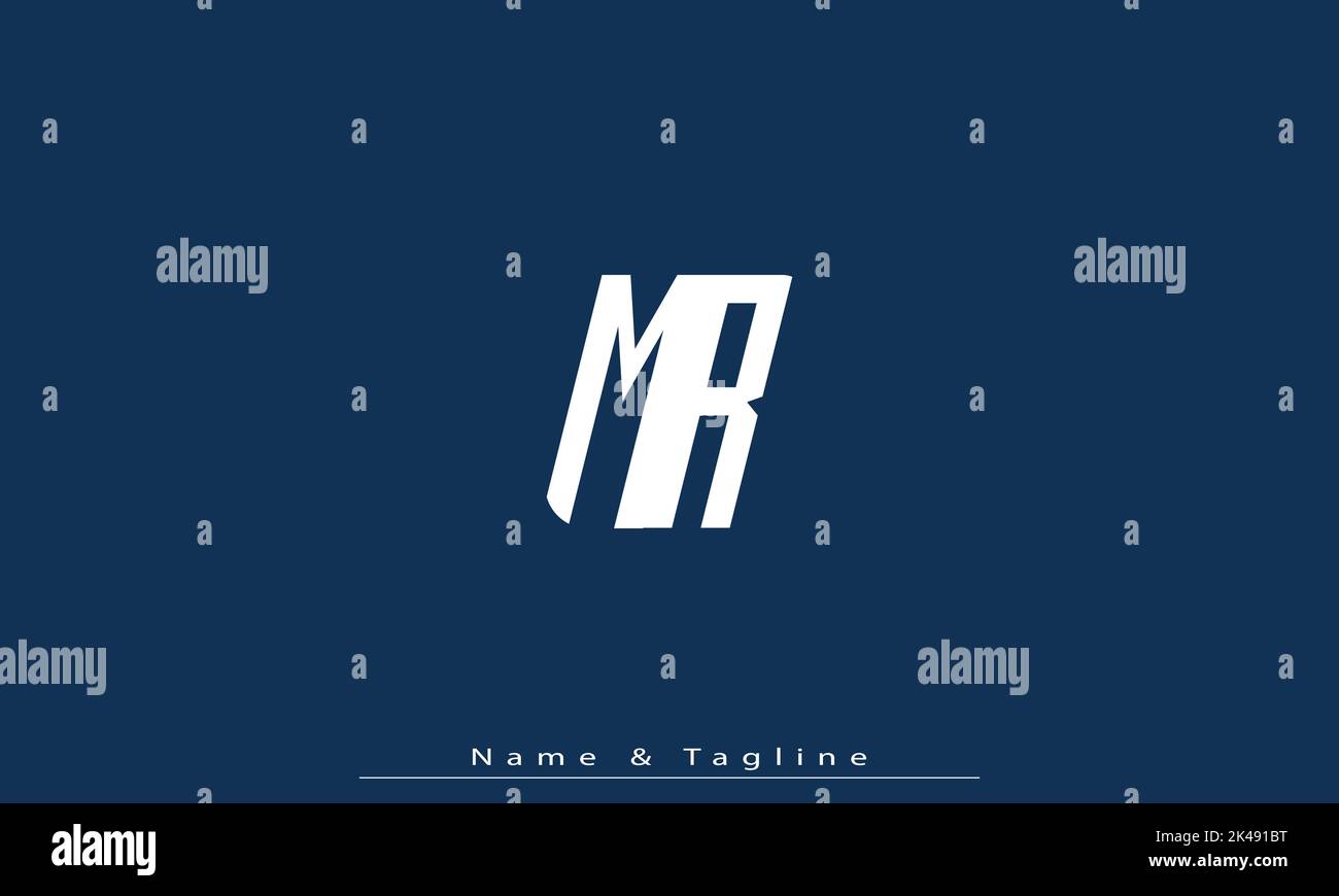 Alphabet letters Initials Monogram logo MR , RM Stock Vector