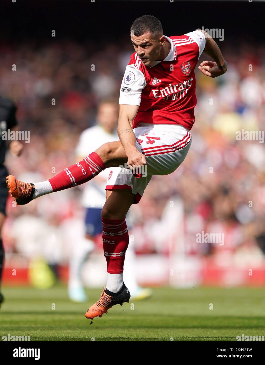 Arsenals Granit Xhaka During The Premier League Match At The Emirates Stadium London Picture 