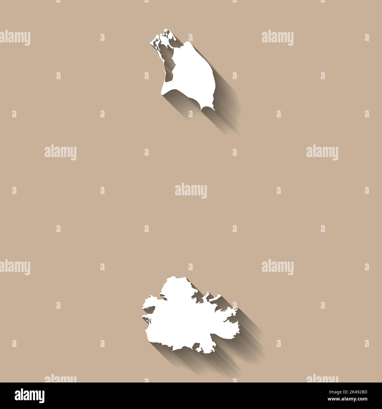 Antigua and Barbuda vector country map silhouette Stock Vector