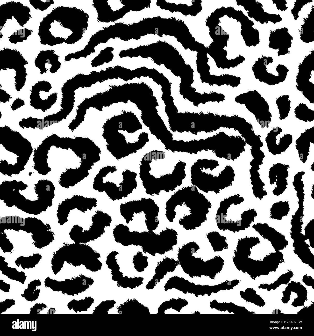 Leopard skin artwork imitation print. Vector seamless black and white ...