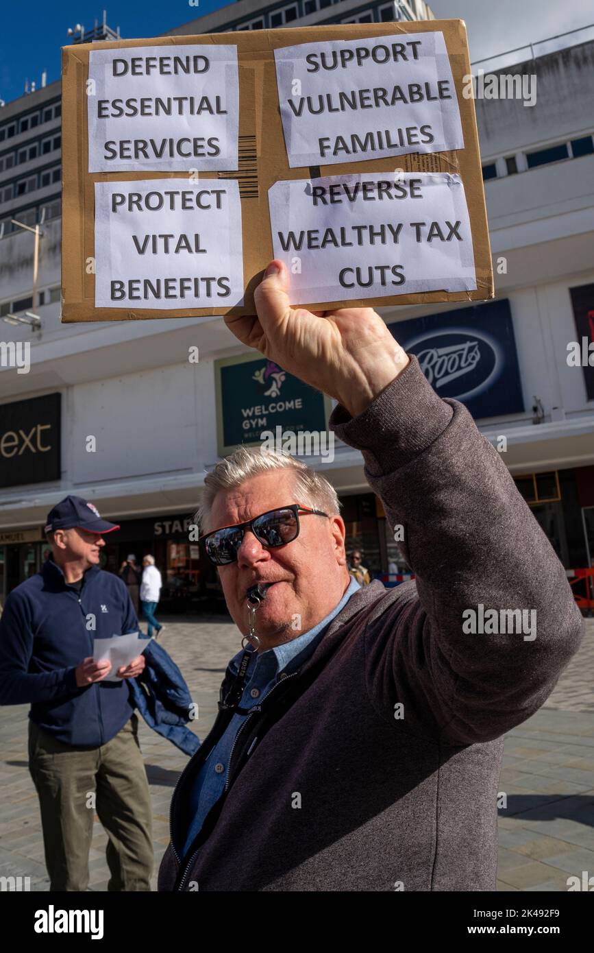 Southend on Sea, Essex, UK. 1st Oct, 2022. Protests are taking place