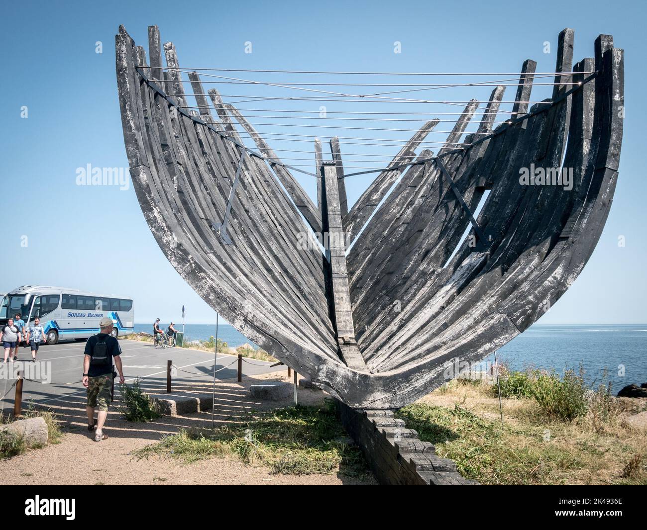 The remains of the barque ”Svanen”. Svaneke, Bornholm, Baltic Sea. Stock Photo