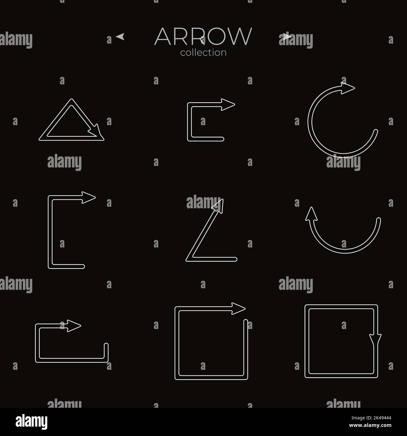 Premium set of arrow line. Line icons collection. Trendy line style ...