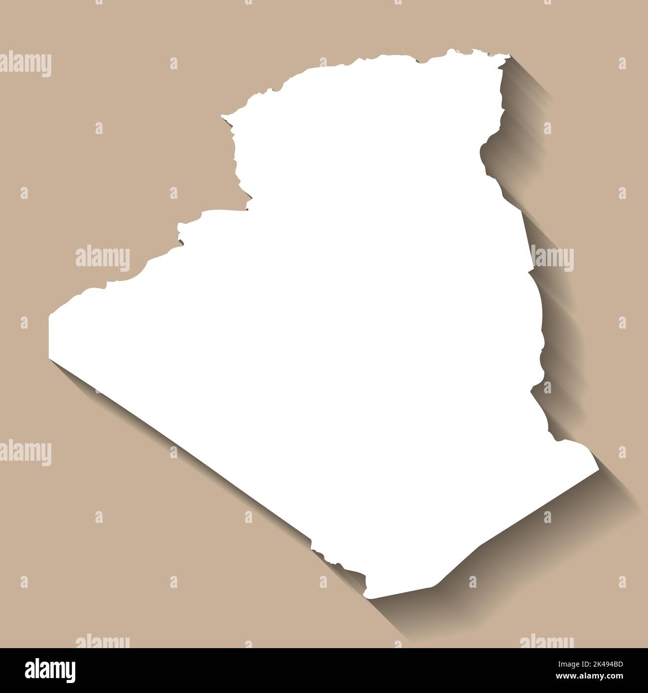 Algeria vector country map silhouette Stock Vector