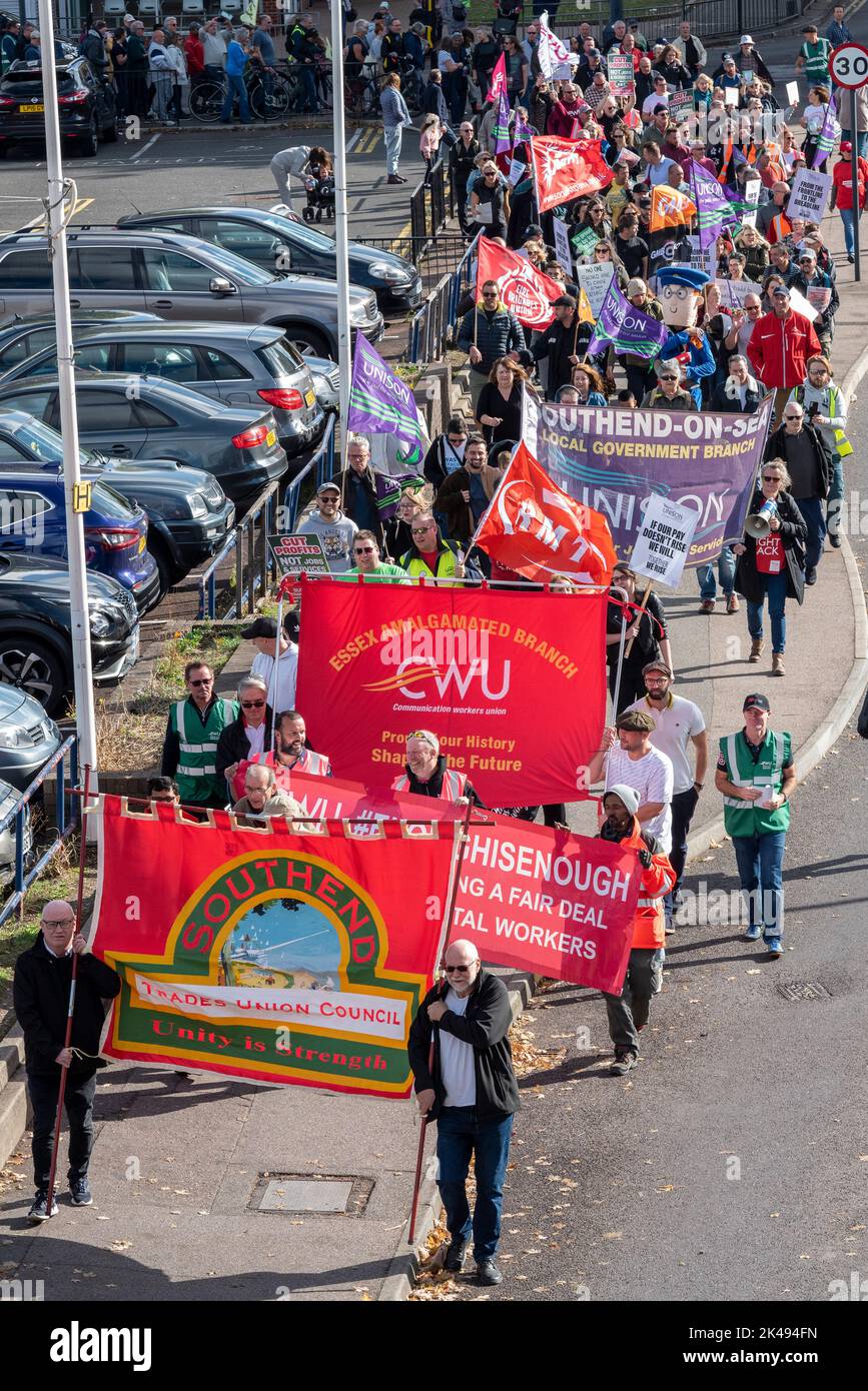 Southend on Sea, Essex, UK. 1st Oct, 2022. Protests are taking place
